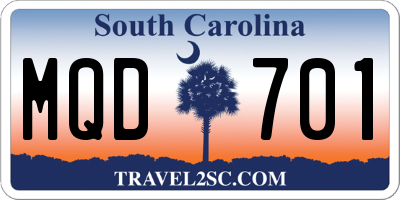 SC license plate MQD701