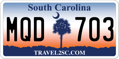 SC license plate MQD703