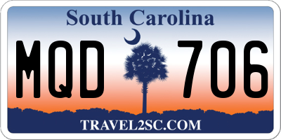 SC license plate MQD706