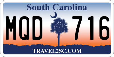 SC license plate MQD716