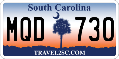 SC license plate MQD730