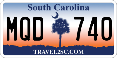 SC license plate MQD740