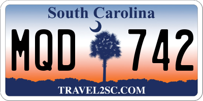 SC license plate MQD742