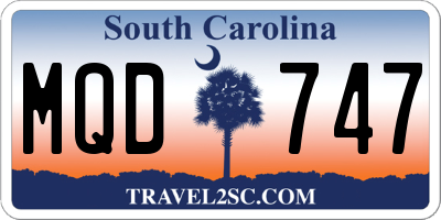 SC license plate MQD747