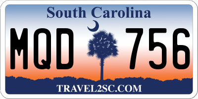 SC license plate MQD756