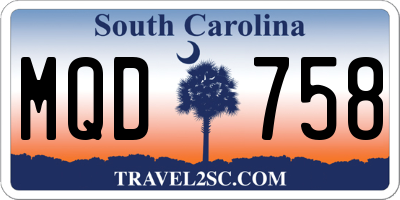SC license plate MQD758
