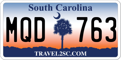 SC license plate MQD763