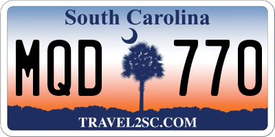 SC license plate MQD770