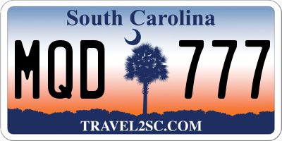 SC license plate MQD777