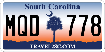 SC license plate MQD778