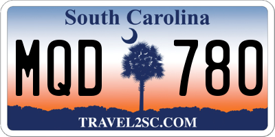 SC license plate MQD780
