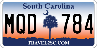 SC license plate MQD784