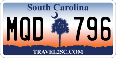 SC license plate MQD796