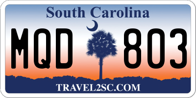 SC license plate MQD803