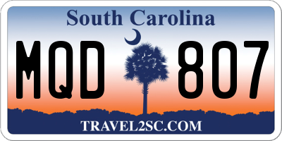 SC license plate MQD807