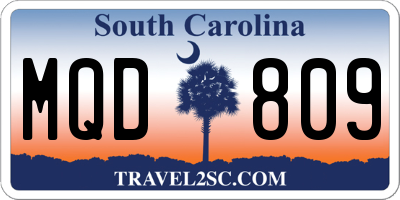 SC license plate MQD809
