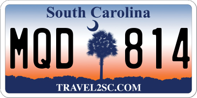 SC license plate MQD814