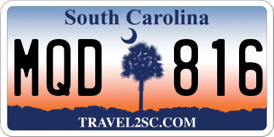 SC license plate MQD816