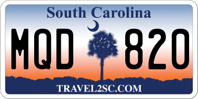 SC license plate MQD820