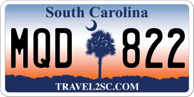 SC license plate MQD822