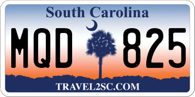 SC license plate MQD825