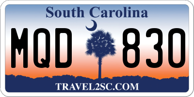 SC license plate MQD830