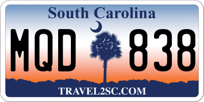 SC license plate MQD838