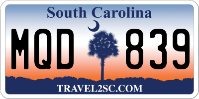SC license plate MQD839