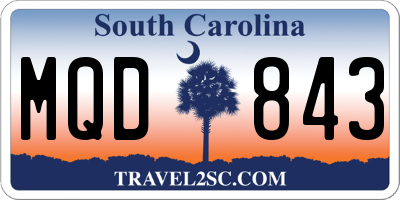 SC license plate MQD843