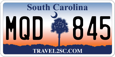 SC license plate MQD845