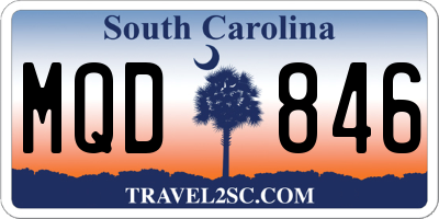 SC license plate MQD846