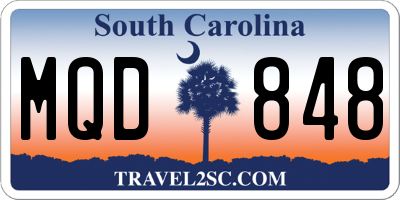 SC license plate MQD848