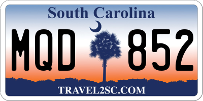SC license plate MQD852