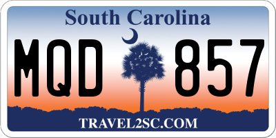 SC license plate MQD857