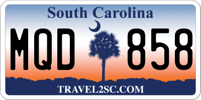 SC license plate MQD858