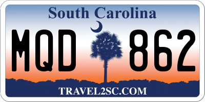 SC license plate MQD862
