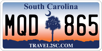 SC license plate MQD865