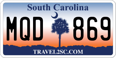 SC license plate MQD869