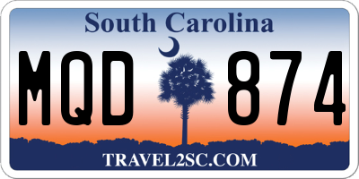 SC license plate MQD874
