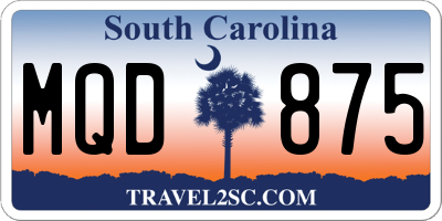 SC license plate MQD875