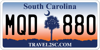 SC license plate MQD880