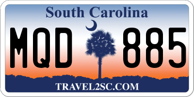 SC license plate MQD885
