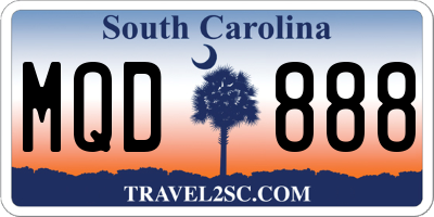 SC license plate MQD888