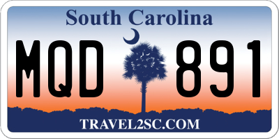 SC license plate MQD891
