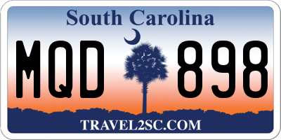 SC license plate MQD898