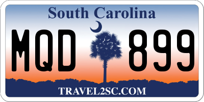SC license plate MQD899
