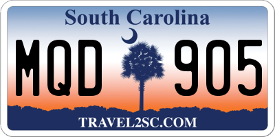 SC license plate MQD905