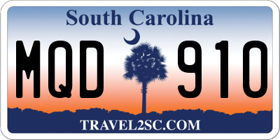SC license plate MQD910
