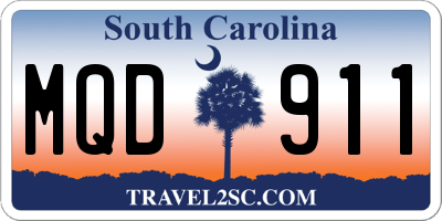 SC license plate MQD911