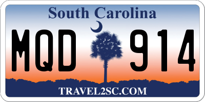 SC license plate MQD914